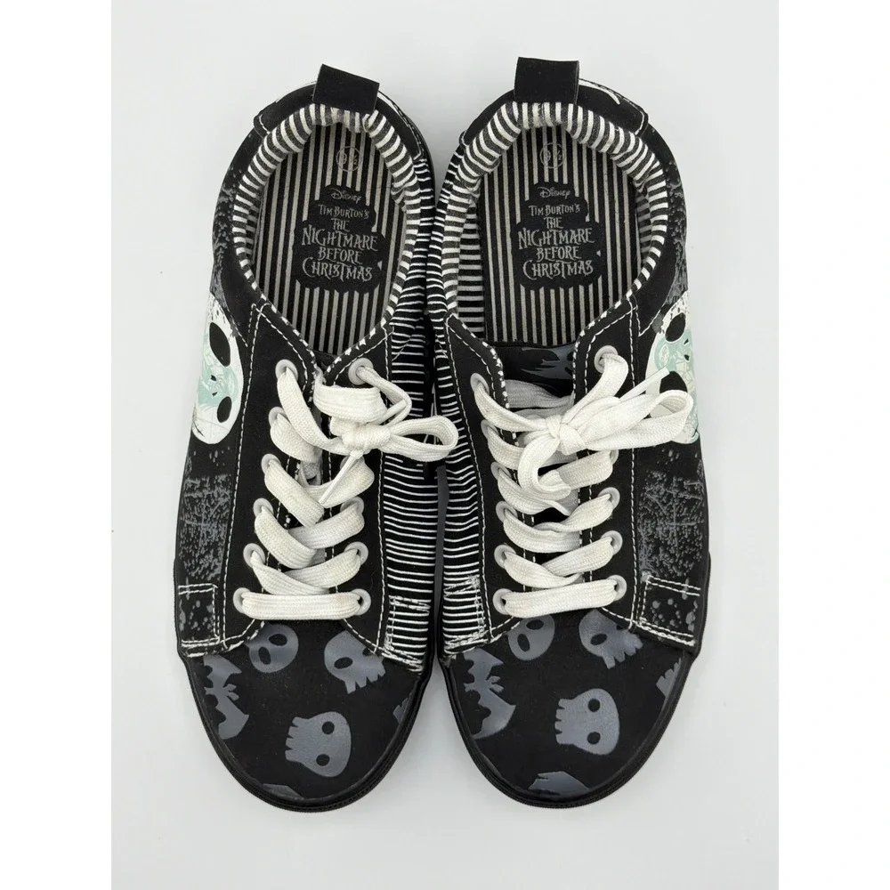 Disney Nightmare Before Christmas Jack Skellington Black White Sneakers Size 9.5